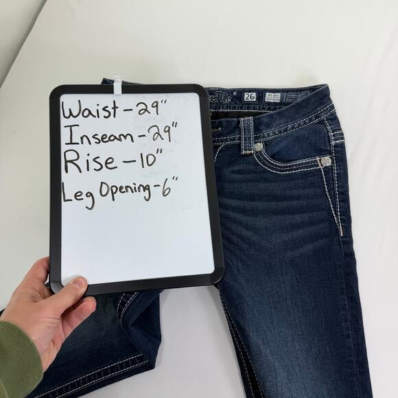 Women's Miss Me Jeans Mid Rise Easy Skinny Embellished Pockets Size 29 JE8461ESR - Picture 7 of 8